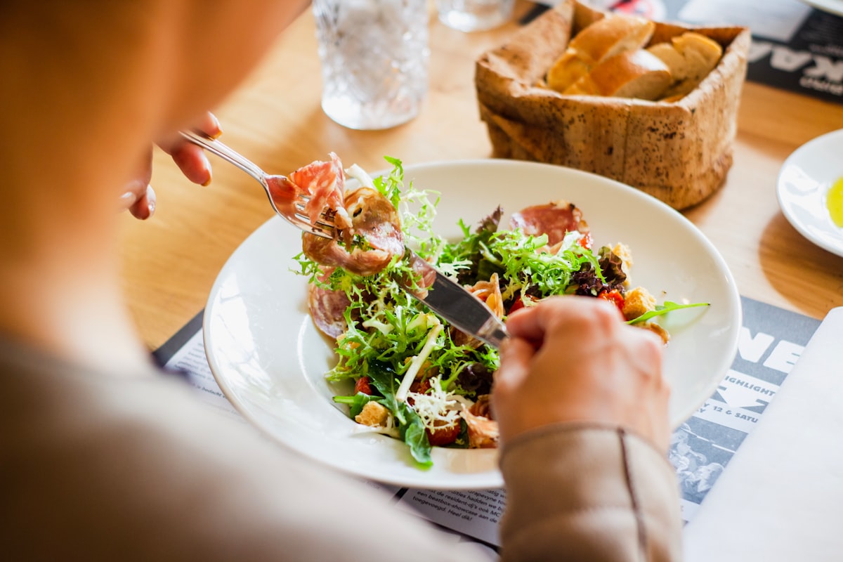 Nutritionist with healthy meal preparation